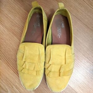 Toms mustard ruffle shoe